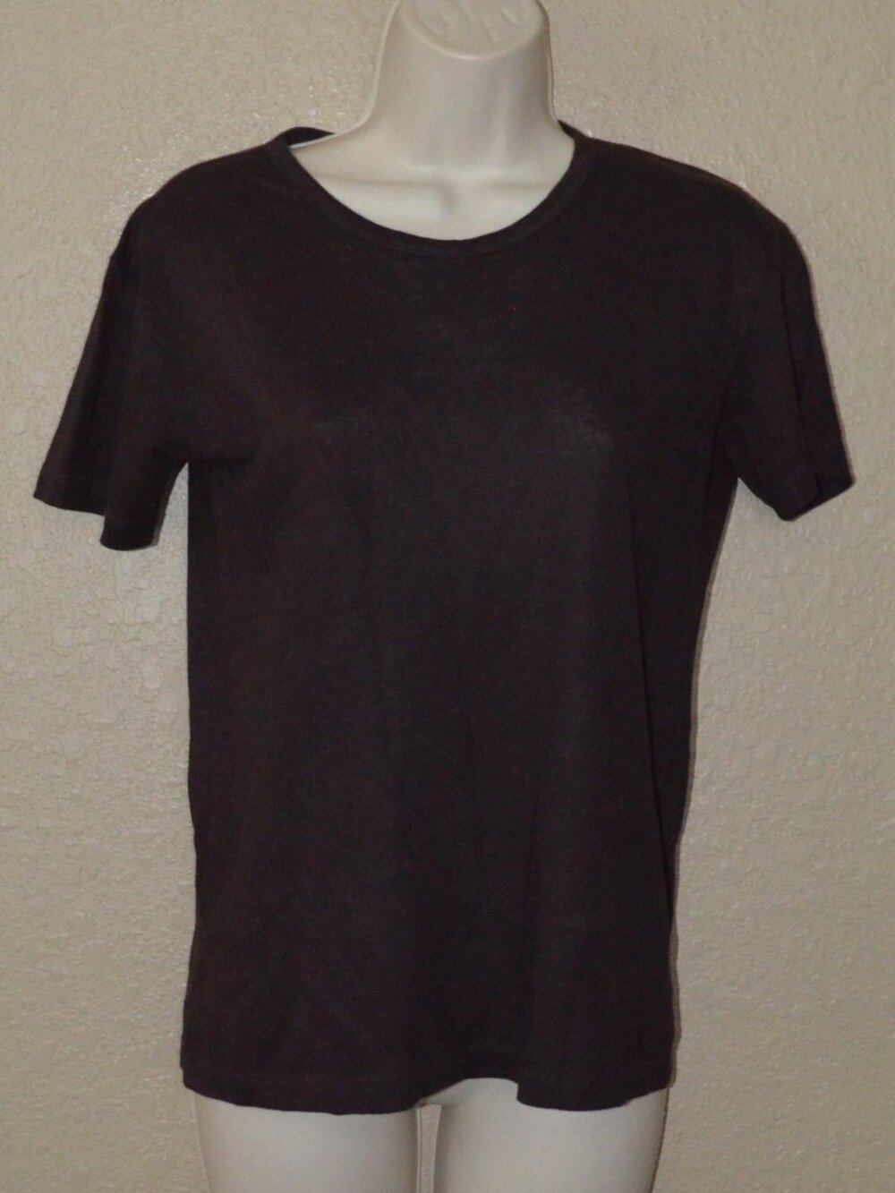 Sz S Jil Sander Brown Linen Blend Short Sleeve T-Shirt Tee